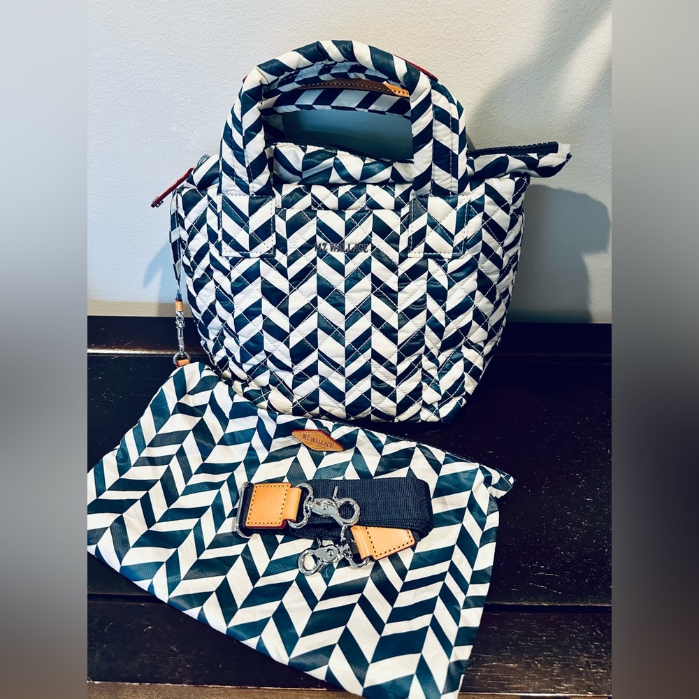 MZ Wallace Metro Tote Deluxe Ocean Tile Crossbody Satchel in VGUC Price Firm